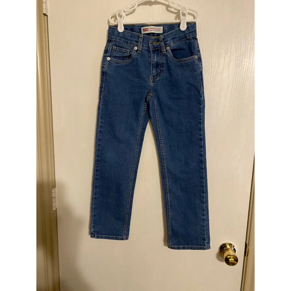 Levis 514 Slim Straight Performance Jeans Boys Size 8 Reg W24 L25 Med Wash 0188